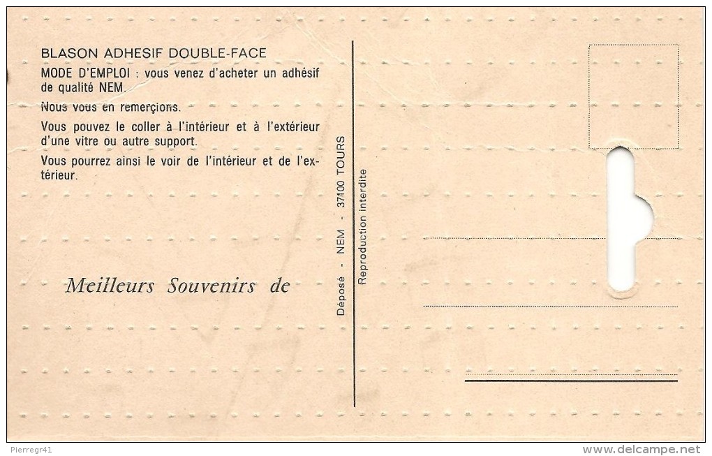 CARTE -AUTOCOLLANT-ECUSSON ADHESIF Double Face-Edit NEM-BRETAGNE-TBE - Autocollants