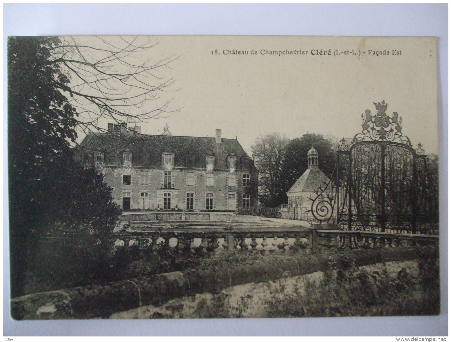 CHIN 0916 - CLERE - CHATEAU DE CHAMPCHEVRIER  FACADE EST (1) - Cléré-les-Pins