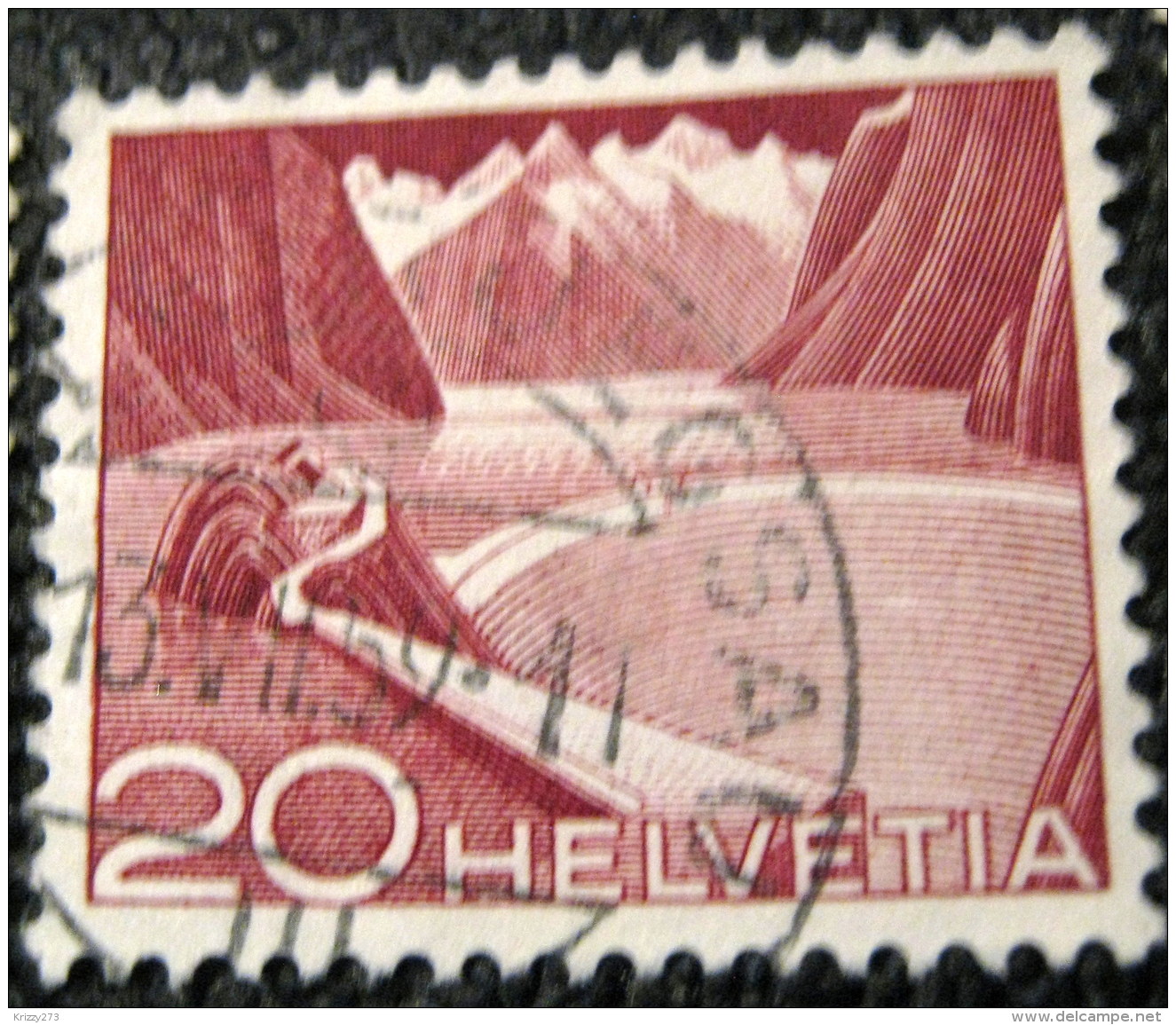 Switzerland 1949 Grimsel Reservoir 20c - Used - Gebraucht