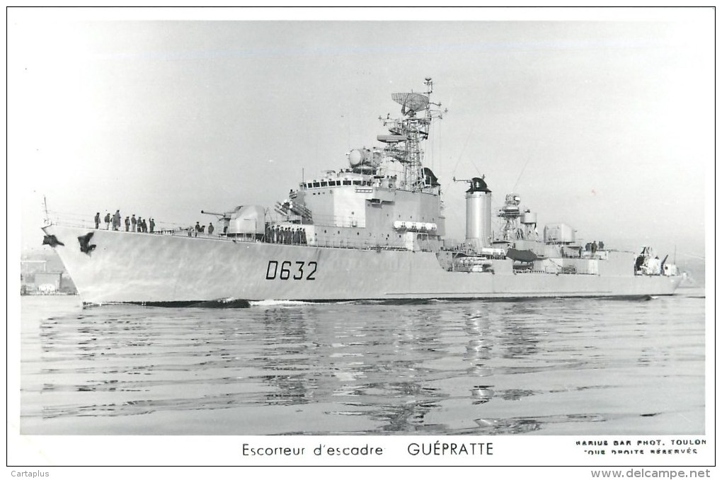 ESCORTEUR D´ESCADRE GUEPRATTE PHOTOGRAPHE TOULON MARIUS BAR MARINE NAVIRE DE GUERRE PAQUEBOT BOAT TRANSPORT BATEAU - Guerre