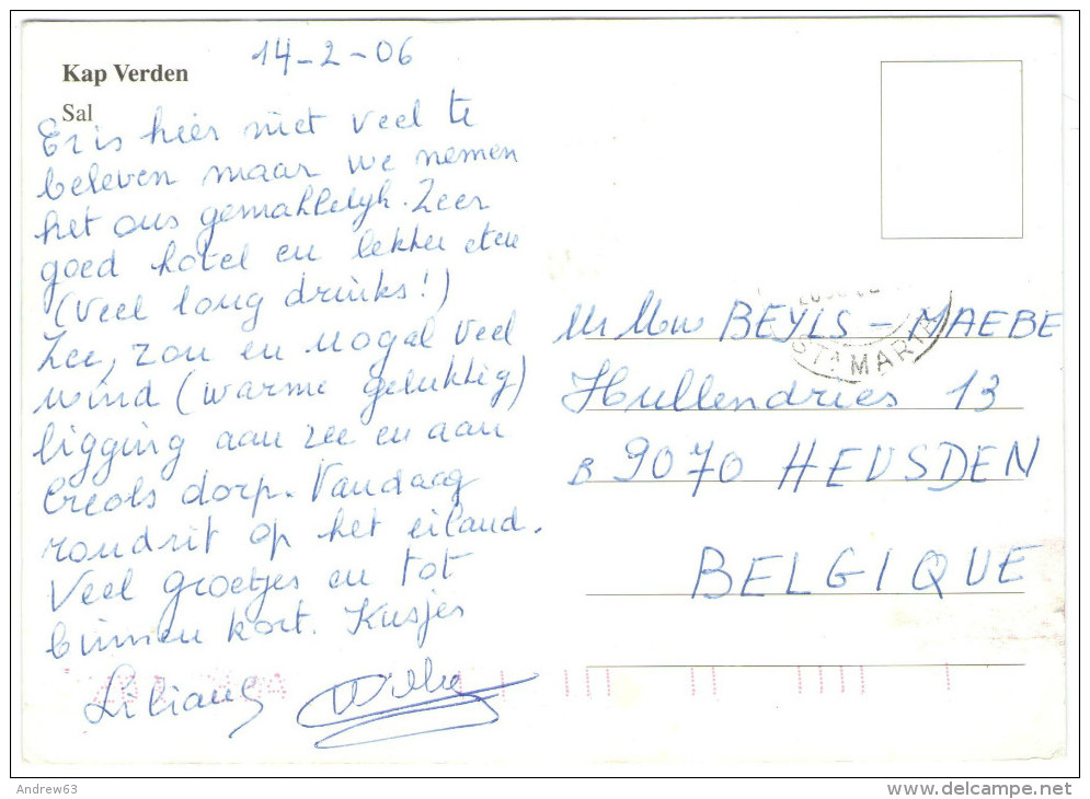 CAPO VERDE - KAP VERDEN - 2006 - Missed Stamp - SAL - Viaggiata Da Santa Maria Per Heusden-Zolder, Belgie - Cap Vert