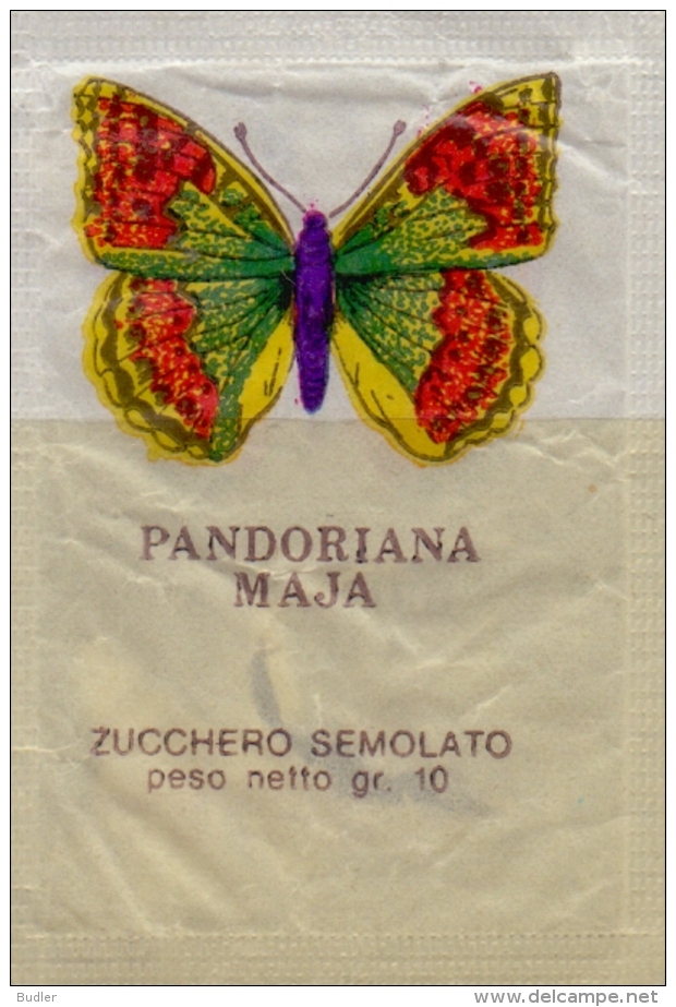 ITALIA : Sachet De Sucre/Sugar Package : VLINDER,PAPILLON,BUTTERFLY,   ## Papilio Machaon ## ## Vanessa Io ## - Sucres