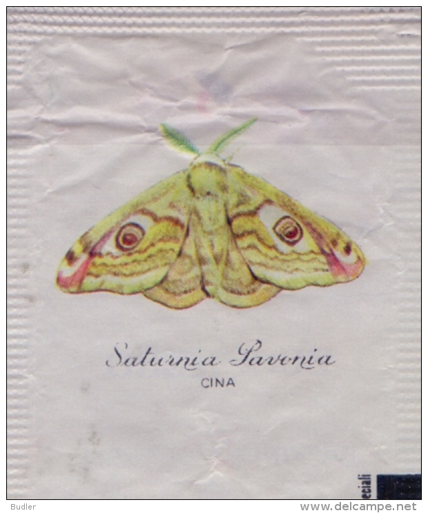 ITALIA : Suikerzakje/Sachet De Sucre/Sugar Package : VLINDER,PAPILLON,BUTTERFLY,  ## Saturnia Pavonia - CINA ## - Sucres