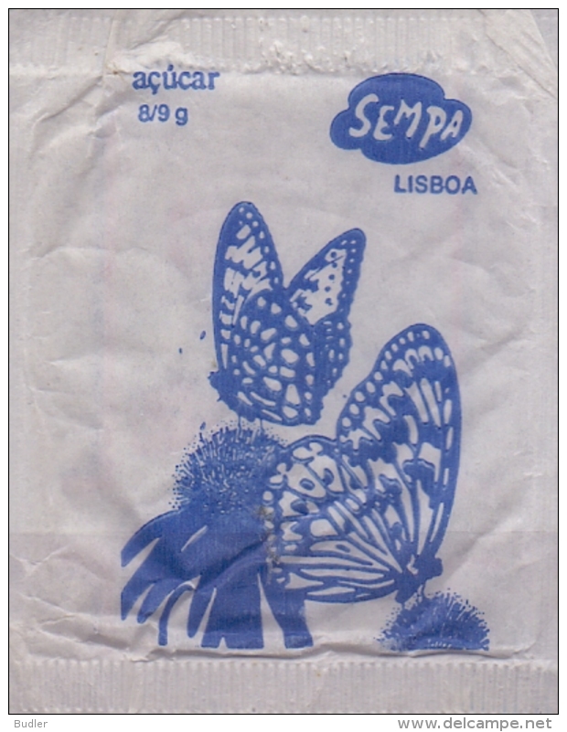 PORTUGAL : Suikerzakje/Sachet De Sucre/Sugar Package : VLINDER,PAPILLON,BUTTERFLY,  §§ SEMPA, Lisboa §§ - Suiker