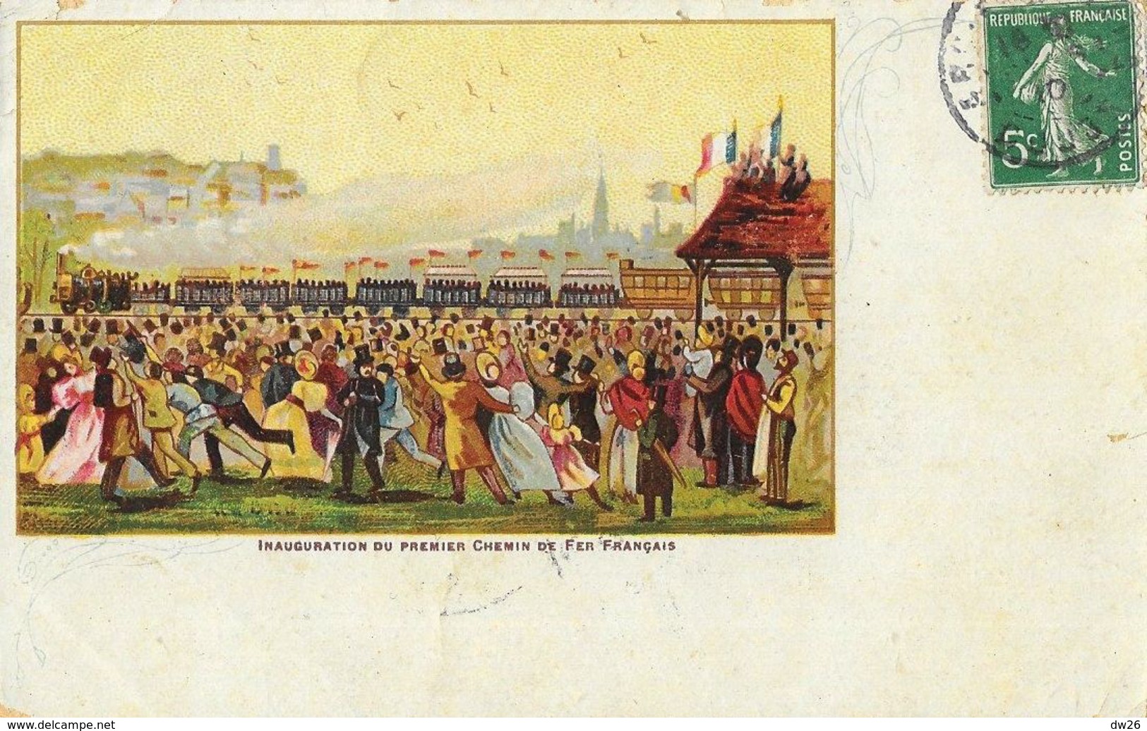 Illustration - Inauguration Du Premier Chemin De Fer Français (Paris à St-Germain 1837 ?) - Carte Précurseur - Autres & Non Classés