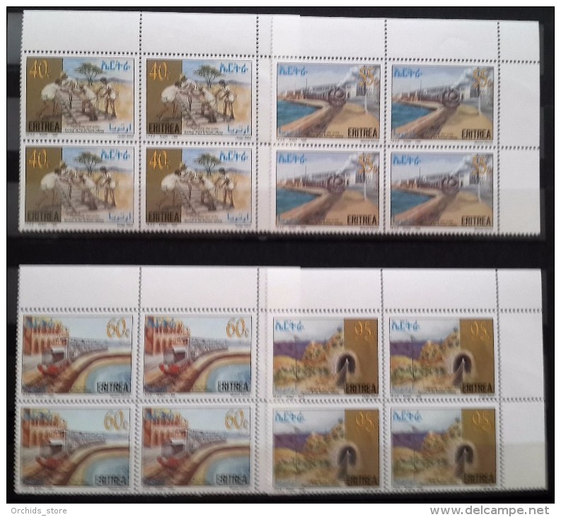 ERITREA Erythrée 1996 MNH ** Revival Of The Eritrean Railway - Train - ITALY - Matching Corners Blks/4 - Eritrea