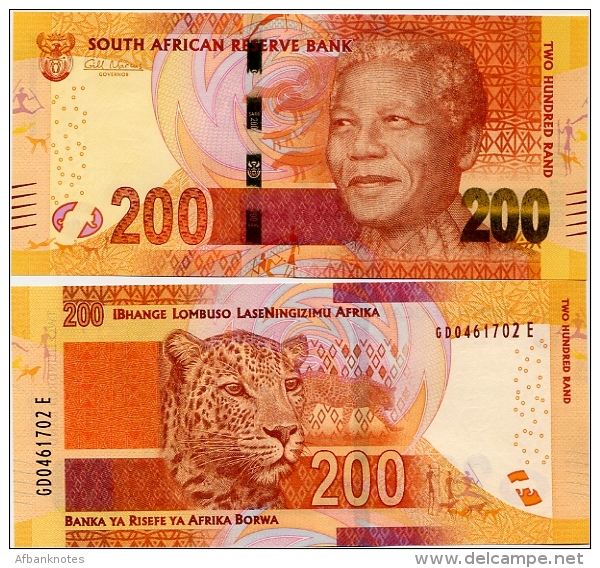SOUTH AFRICA       200 Rand       P-142       ND (2013)       UNC - Afrique Du Sud
