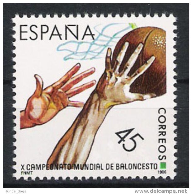 Spanien 1986 Mi# 2732 ** MNH Sport Basketball - Basketball