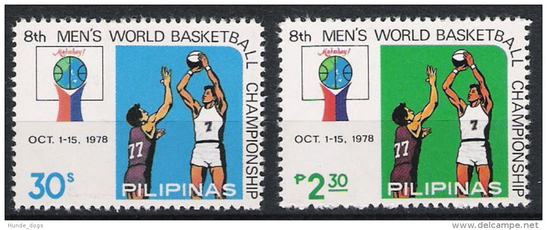 Philippines Philippinen Pilipinas 1978 Mi# 1239-40 ** MNH Sport Basketball - Basketball