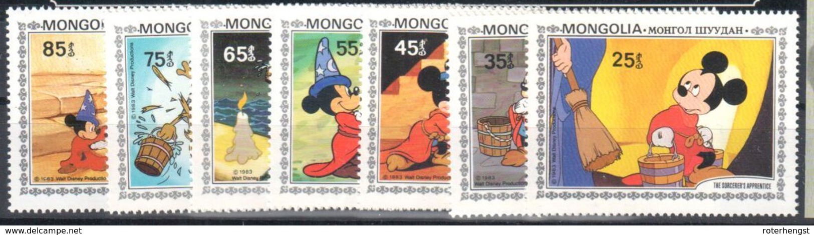 Mongolia Complete Set Mnh ** Mickey Mouse Disney - Disney