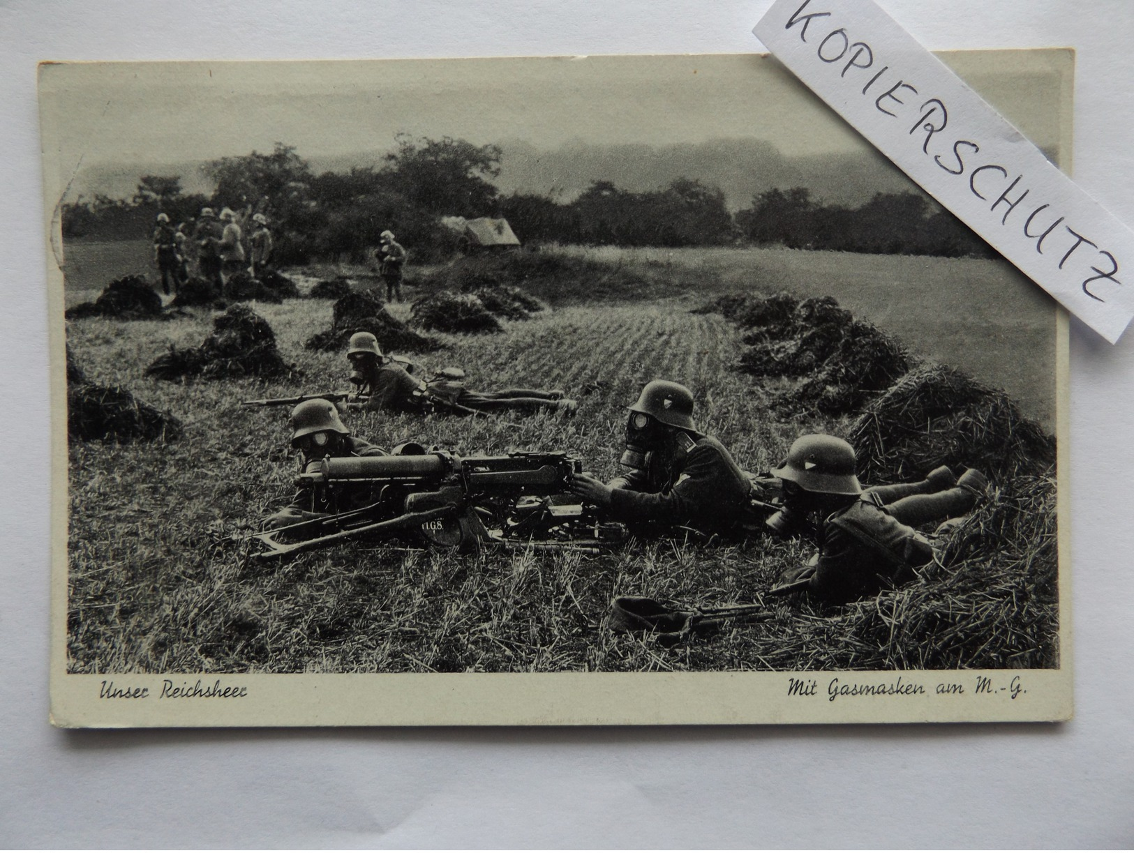 Mit Gasmasken Am Maschinengewehr, Deutsches Reichsheer, Wehrmacht, Waffen, 1935 - War 1939-45