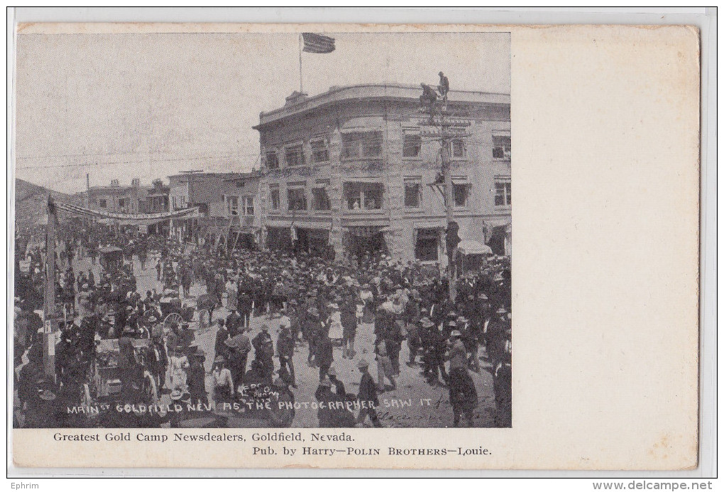 GOLDFIELD (Nevada) - Greatest Gold Camp Newsdealers - Chercheur D´or - Orpaillage - Gold Digger - Real Picture Postcard - Andere & Zonder Classificatie