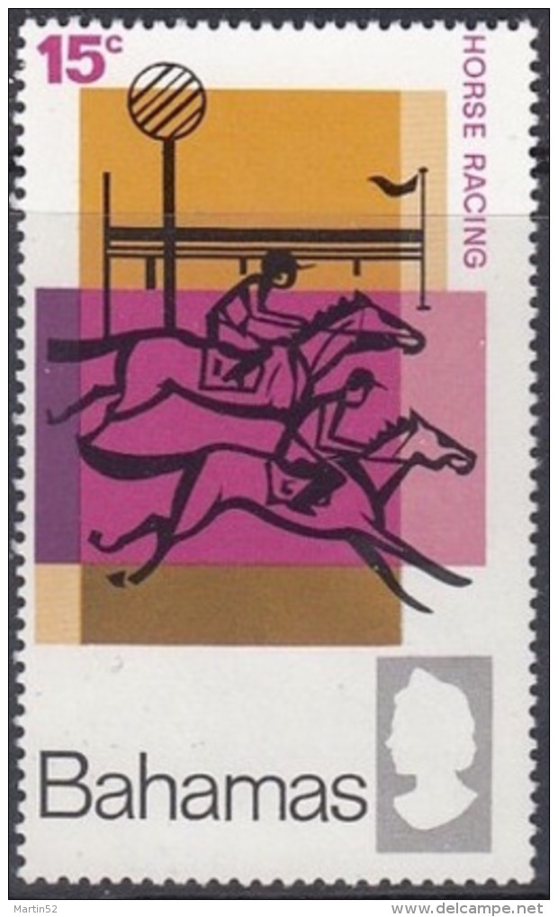 Bahamas 1968: Michel-No. 279 ** MNH (aus Satz 277-280) Pferderennen - Horse Racing - Hippisme