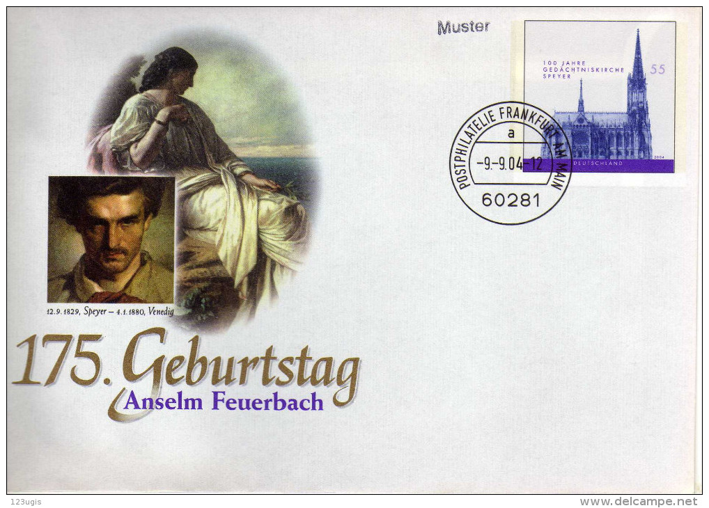 BRD, 2004, Sonderumschlag USo 80, Anselm Feuerbach, FDC [091016KIV] - Covers - Used