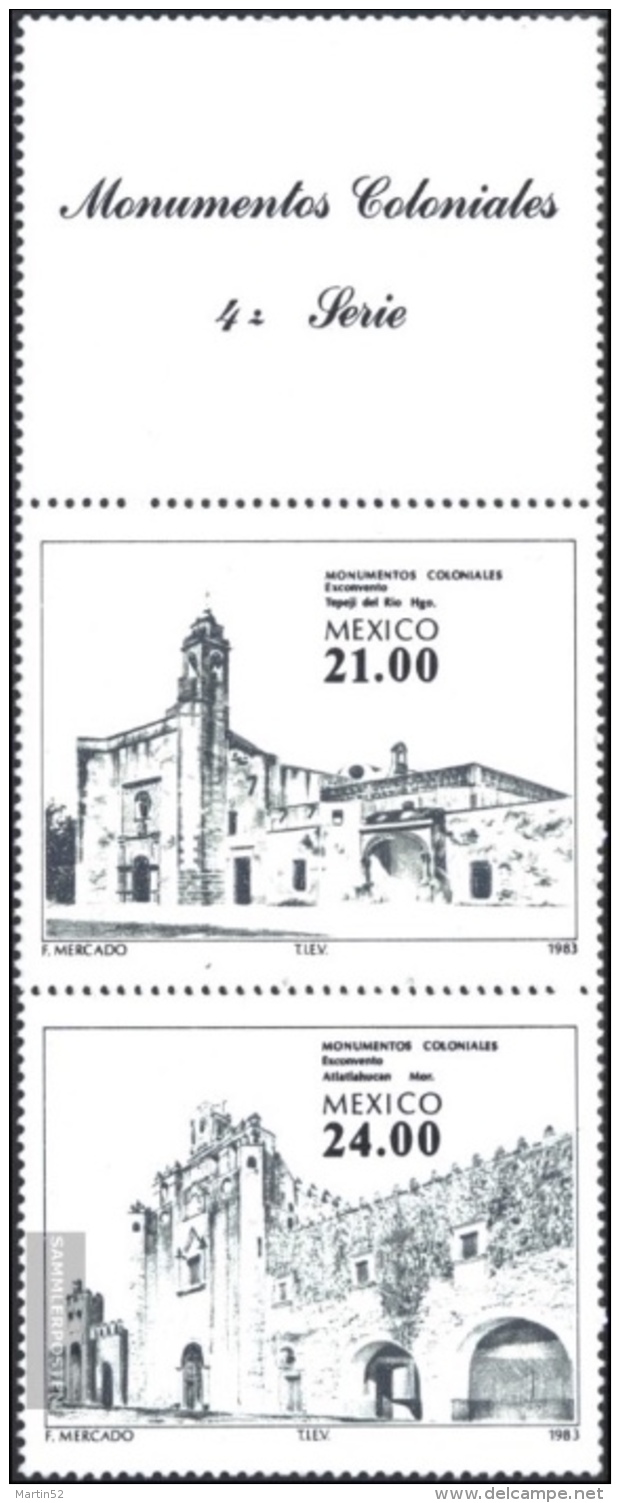 Mexico 1983: Michel-Nr. 1885-88 (4 Werte+ZF) ** MNH "Architektur" Kirchen & Klöster - Klöster