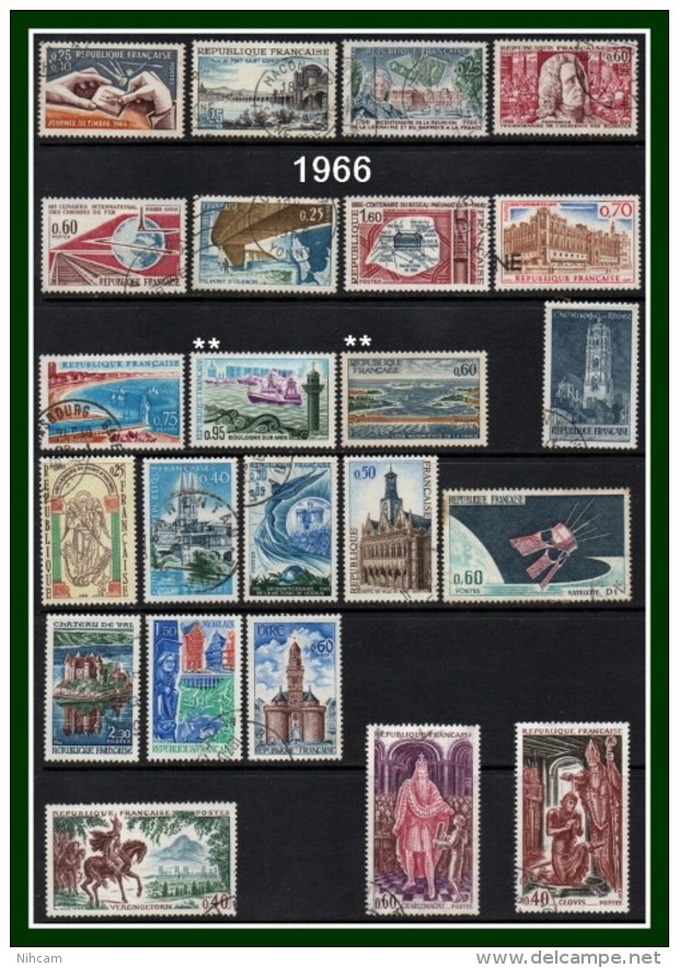 France Entre N° 1476 Et 1507 Obl. 1966 ( 2** Cote à Voir) - Collections