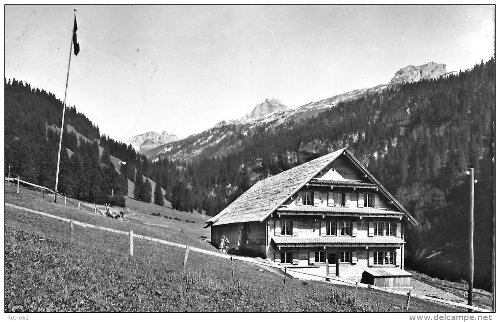 RIEMENSTALDEN &#8594; Berghaus St.Bernhard, Alp Kirchrüti Ob Sisikon 1958  &#9658;Stempel Pfaffnauer Blauringlager&#9668 - Riemenstalden