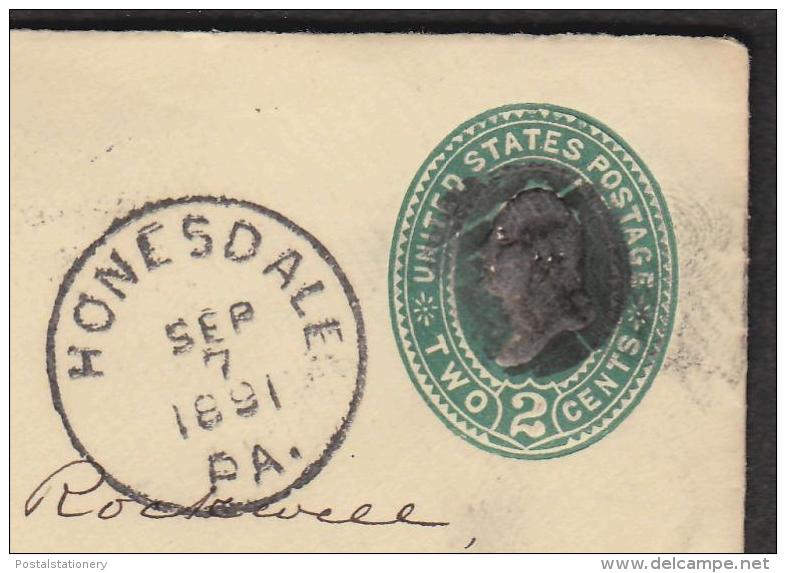 USA 1891 Post Postal History Mail Delivery Classics Used Prepaid Cover Green Oval 2c Definitive - ...-1900