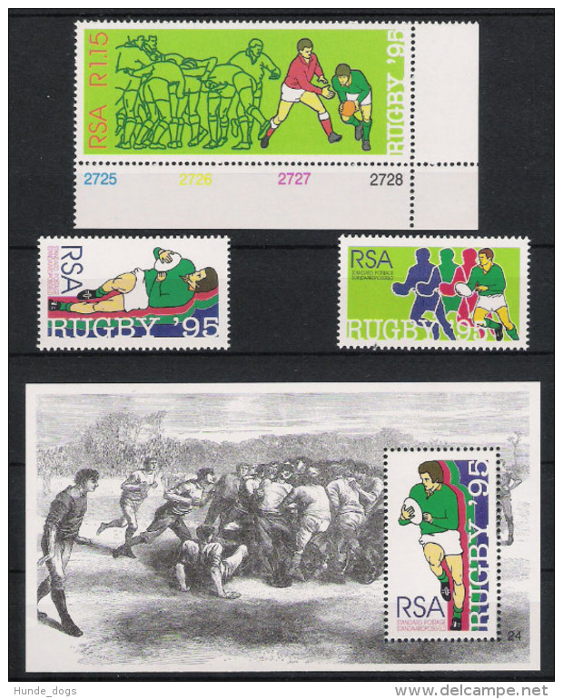 Süd Afrika Soth Africa 1995 Mi# 956-58 Bl 36 ** MNH Sport Rugby - Rugby