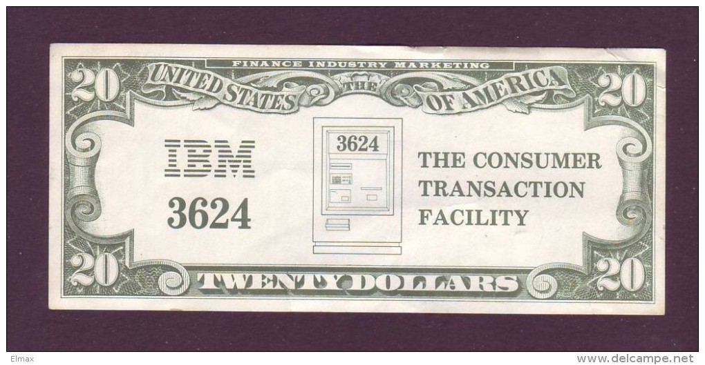 Test Note  " IBM" 20 $, , Both Sides ,used Very Rare - Other & Unclassified