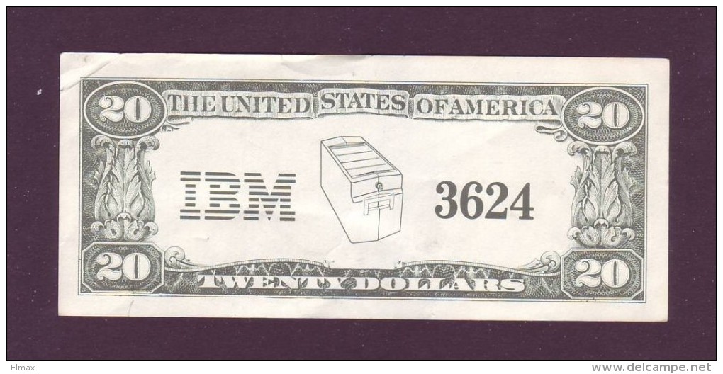 Test Note  " IBM" 20 $, , Both Sides ,used Very Rare - Other & Unclassified