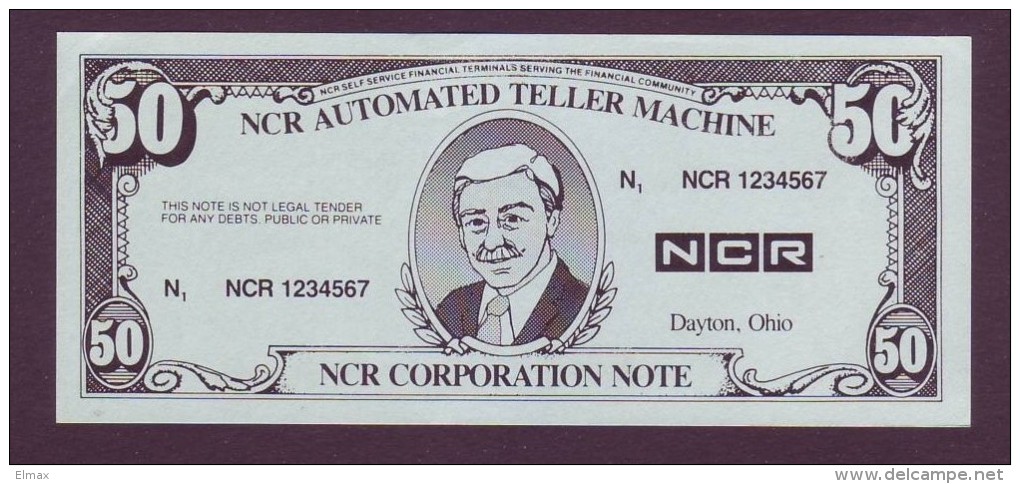 Test Note  " NCR" 50 $,Type A, Matt,both Sides ,UNC Rare - Other & Unclassified