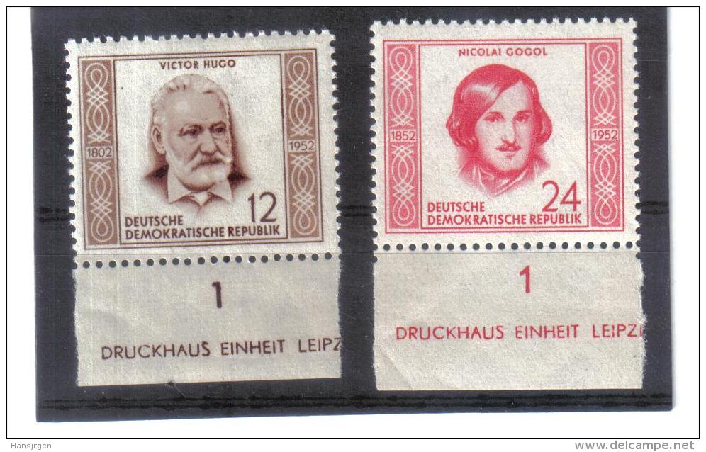 DDR 121 DDR 1952 MICHL NR.  311 + 313 DZ  Mit DRUCKEREIZEICHEN ZÄHNUNG Siehe ABBILDUNG - Unused Stamps