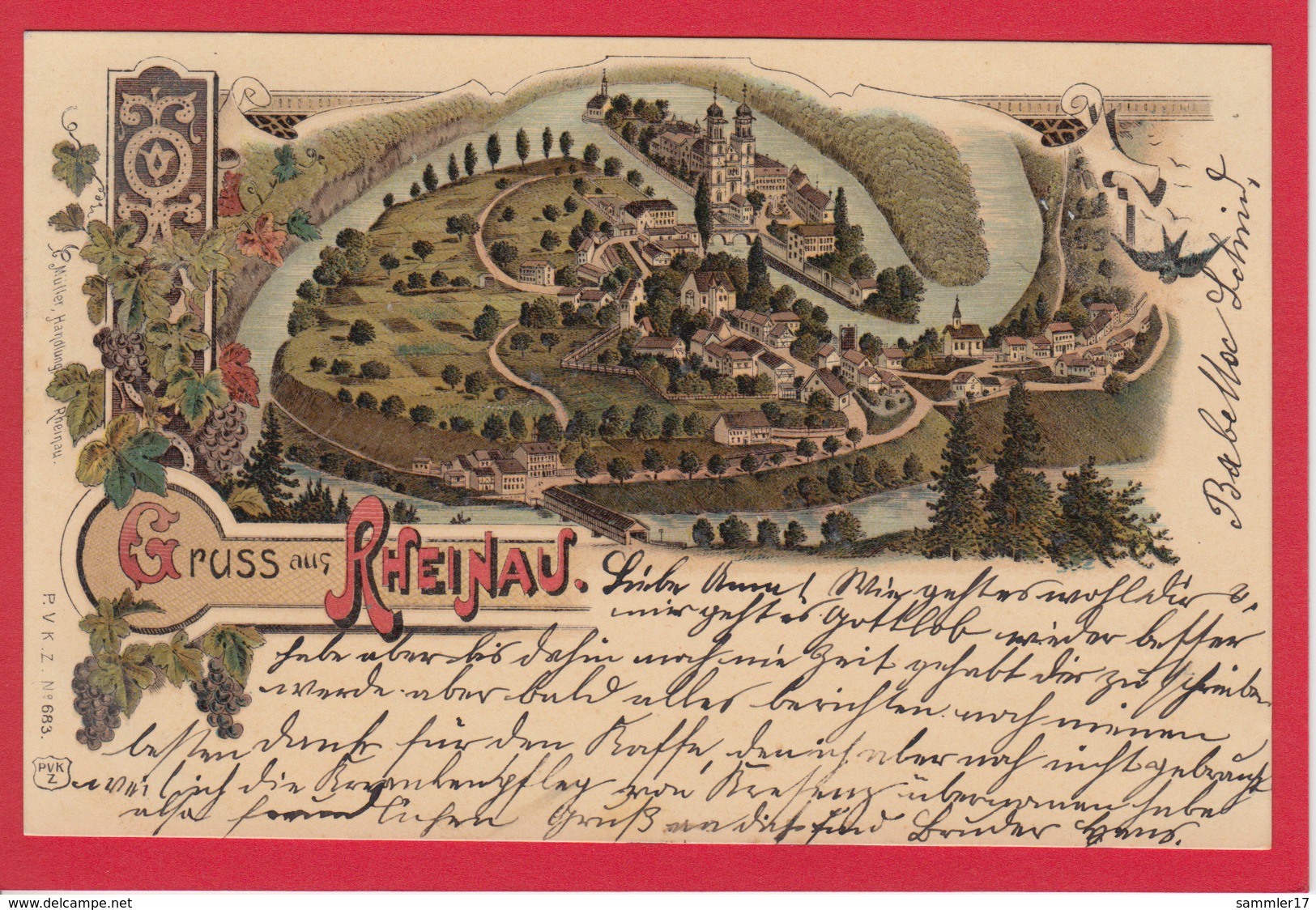 RHEINAU, LITHO 1901 - Rheinau