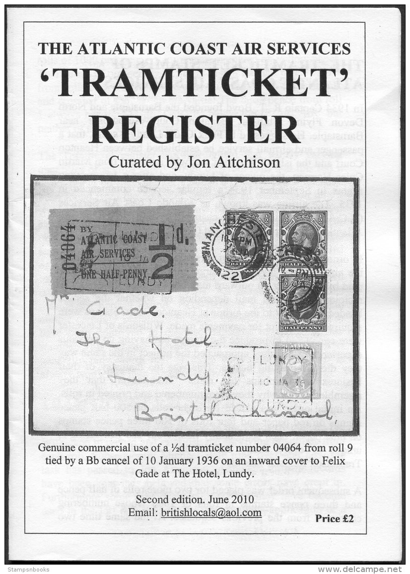 The Atlantic Coast Air Services 'Tramticket' Register - Jon Aitchison (Lundy) - Air Mail And Aviation History