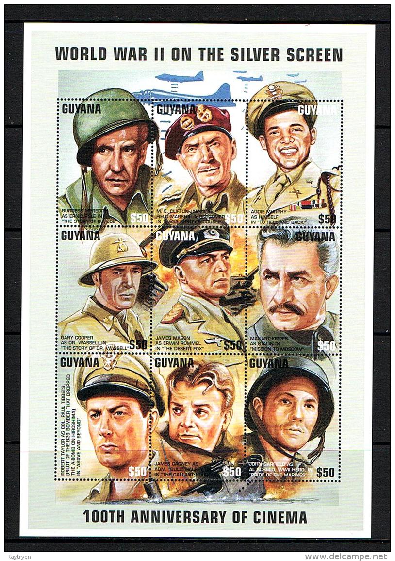 Guyana 1997 Sc # Bf 3139  MNH **  WW II  On The Silver Screen - Seconda Guerra Mondiale