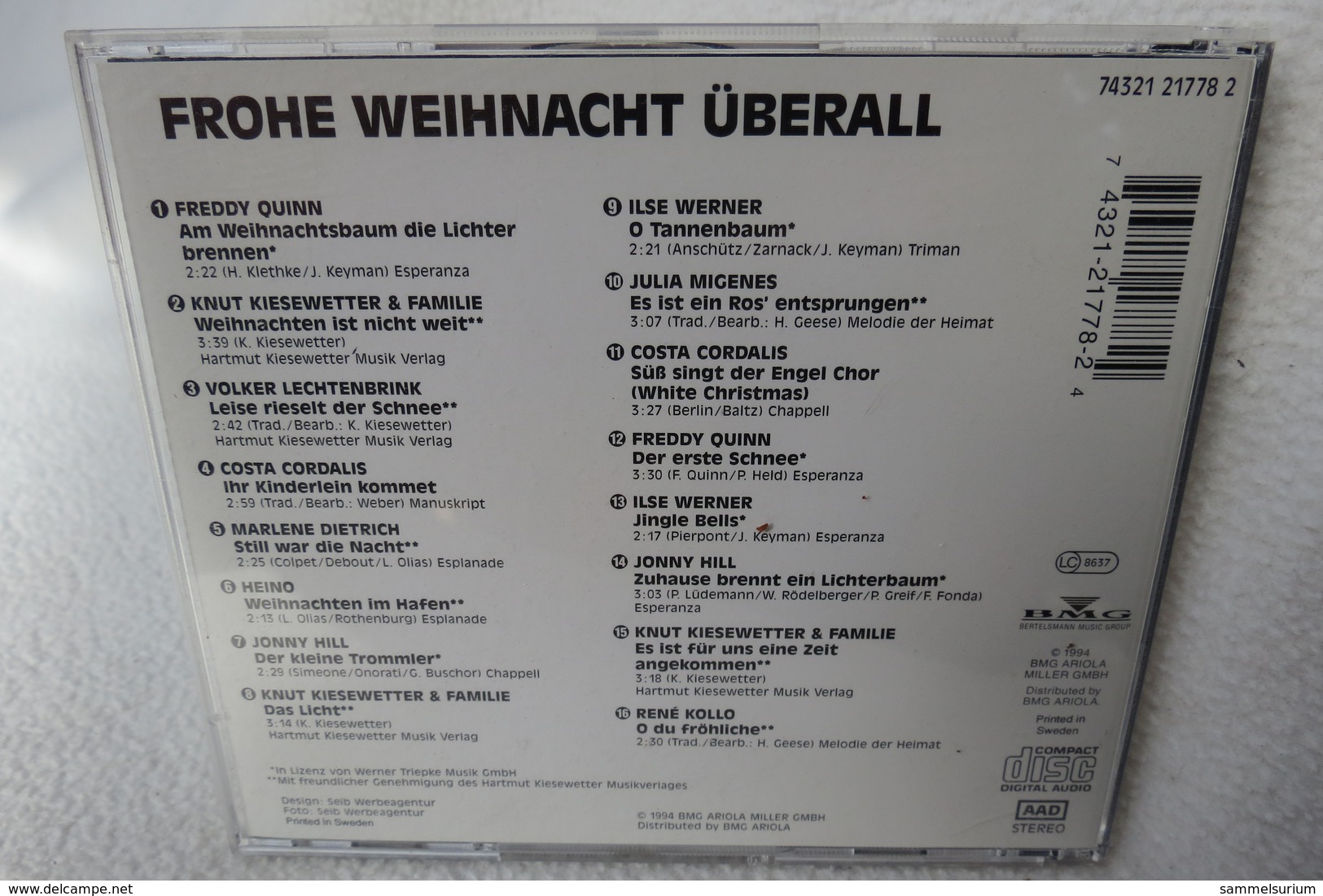 CD "Frohe Weihnacht überall" Div. Interpreten - Weihnachtslieder