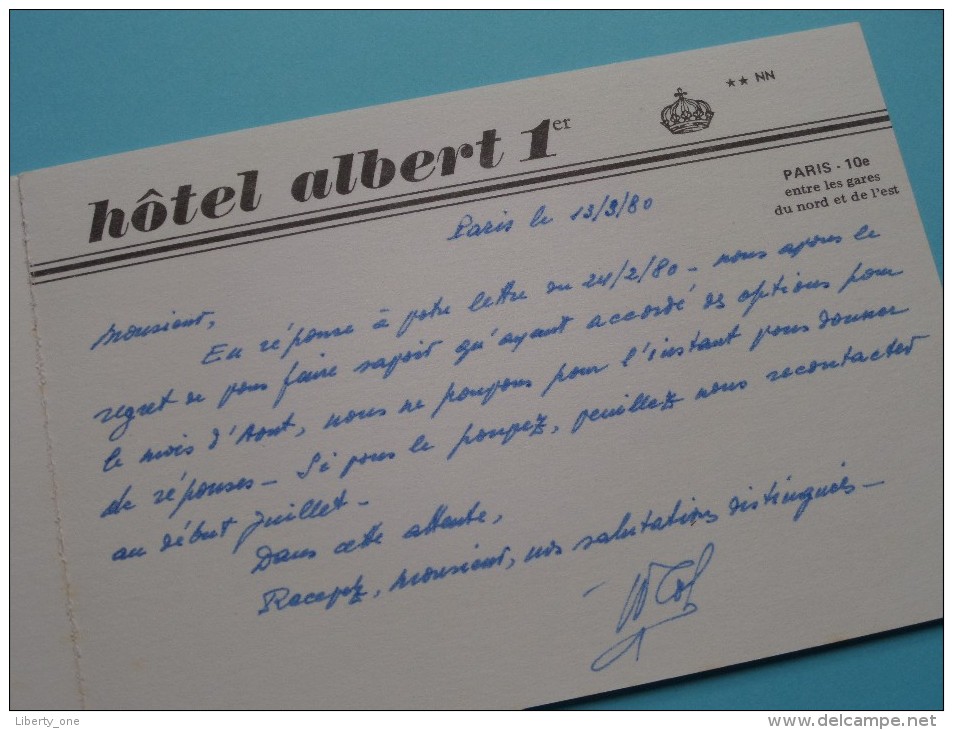 Hôtel ALBERT 1er  - Rue Lafayette PARIS () Anno 19?? ( Zie Foto Voor Details ) !! - Hotels & Restaurants