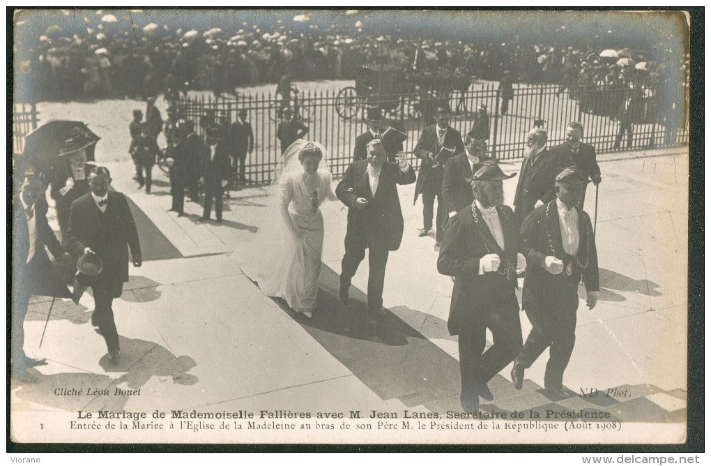 France -  Le Mariage De Mlle Fallières Avec M. Jean Lanes, Secrétaire De La Présidence (août 1908) - People