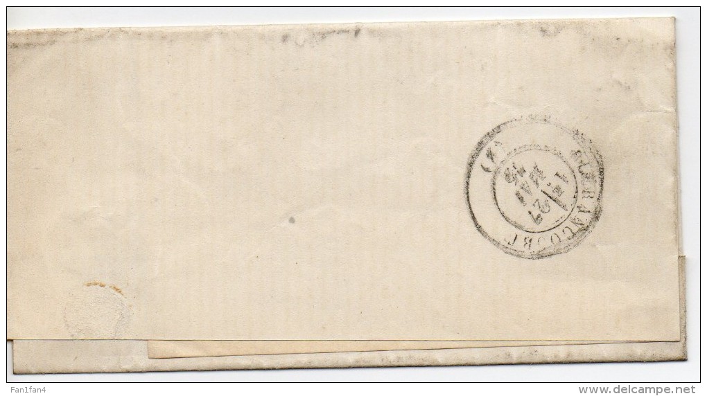 FRANCE - 1875 - Emission Cérès, IIIème République - N° 60A - 25 C. Bleu Sur Lettre - Losange Gros Chiffres - 1849-1876: Période Classique