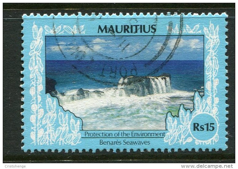 Mauritius 1989-98 Protection Of The Environment - No Imprint Date - 15r Benares Waves Used (SG 816A) - Mauritius (1968-...)