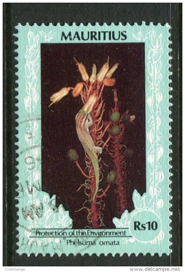 Mauritius 1989-98 Protection Of The Environment - No Imprint Date - 10r Gecko On Plant Used (SG 815A) - Mauritius (1968-...)