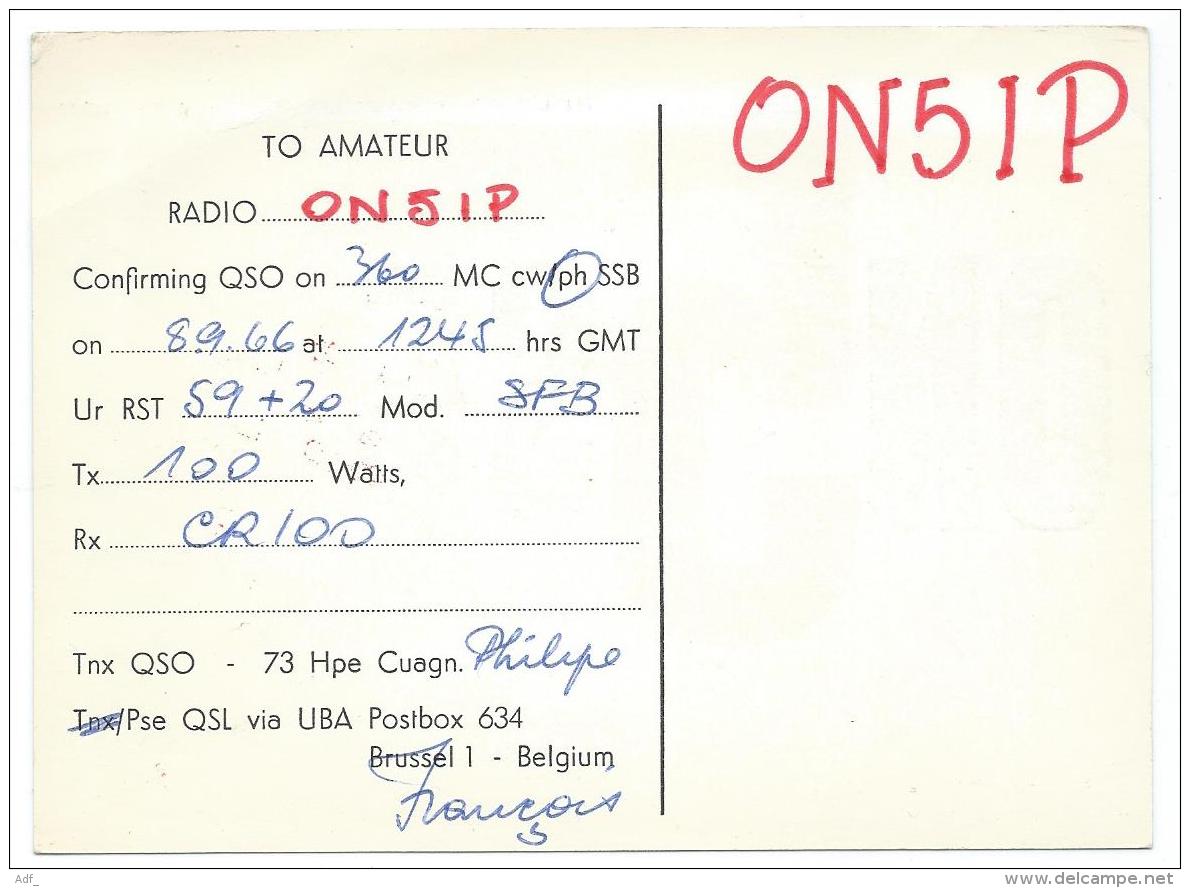 CARTE QSL BELGIQUE ON5SF, RADIO AMATEUR, ANTWERPEN BELGIUM, PROVINCE D'ANVERS - Radio Amateur