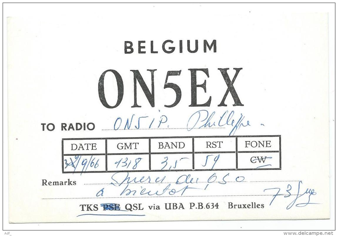 CARTE QSL BELGIQUE ON5EX, RADIO AMATEUR - Radio Amateur