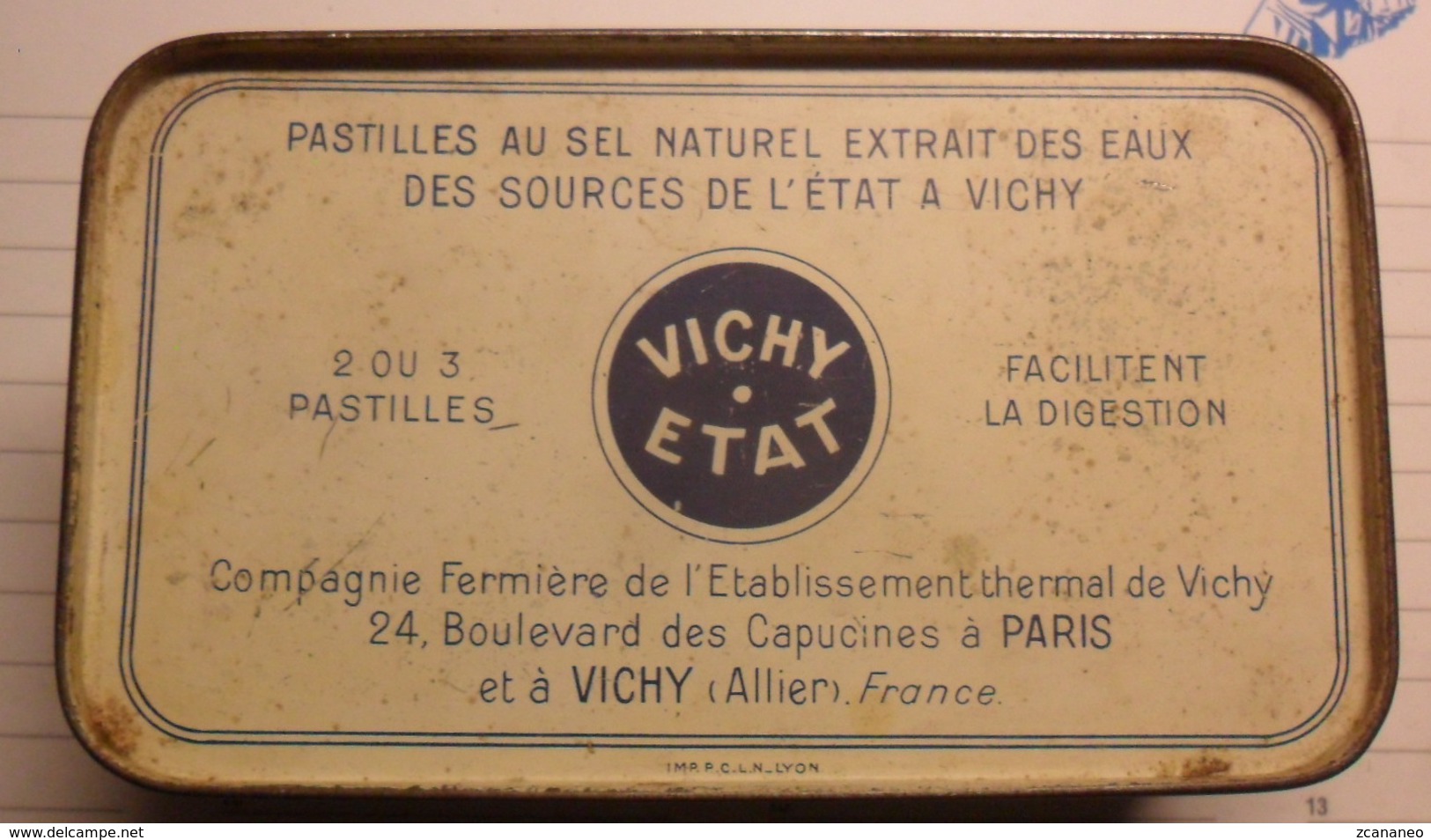 VECCHIA SCATOLA IN LATTA DELLA VICHY - ETAT PASTILLES - - Scatole