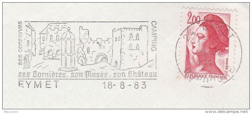 1983 FRANCE  Stamps COVER  SLOGAN Illus EYMET Castle - Covers & Documents