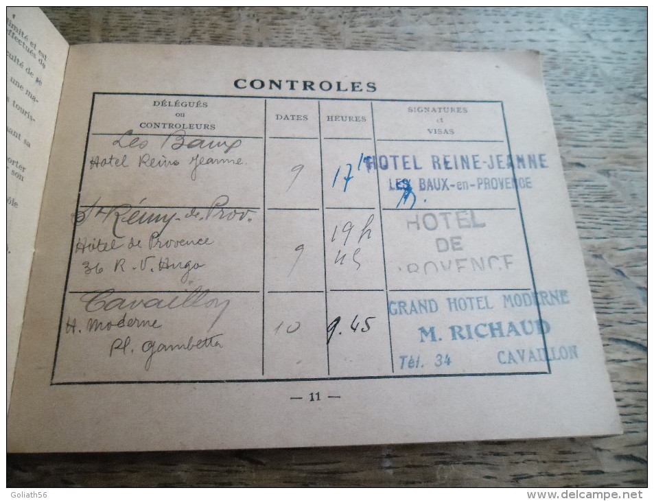 Carnet De Route Ancien Touring- Club De France De 1935, Comité De Tourisme Cycliste, Circuit De France - Cyclisme