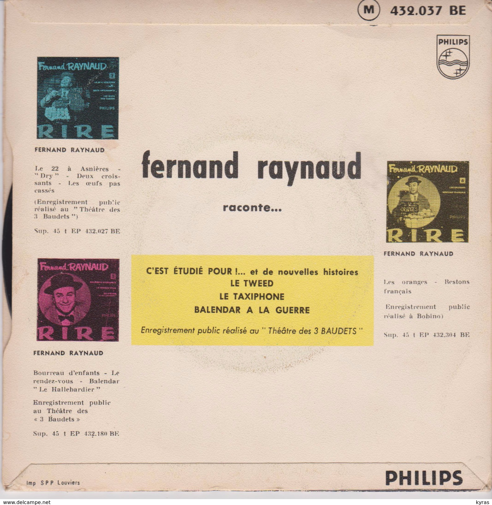 45 T . RIRE . Fernand REYNAUD ( C'est étudié Pour!... / LeTweed / Le Taxiphone / Balendar à La Guerre ) - Humor, Cabaret