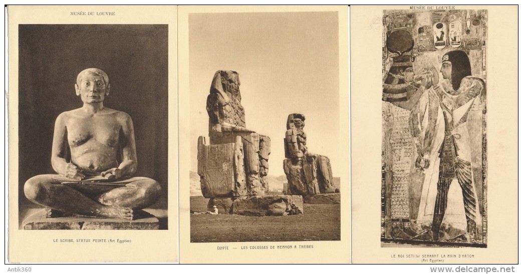 Lot de 56 CPA Cartes du Louvre Egypte / Grèce  musées divers Antiquités
