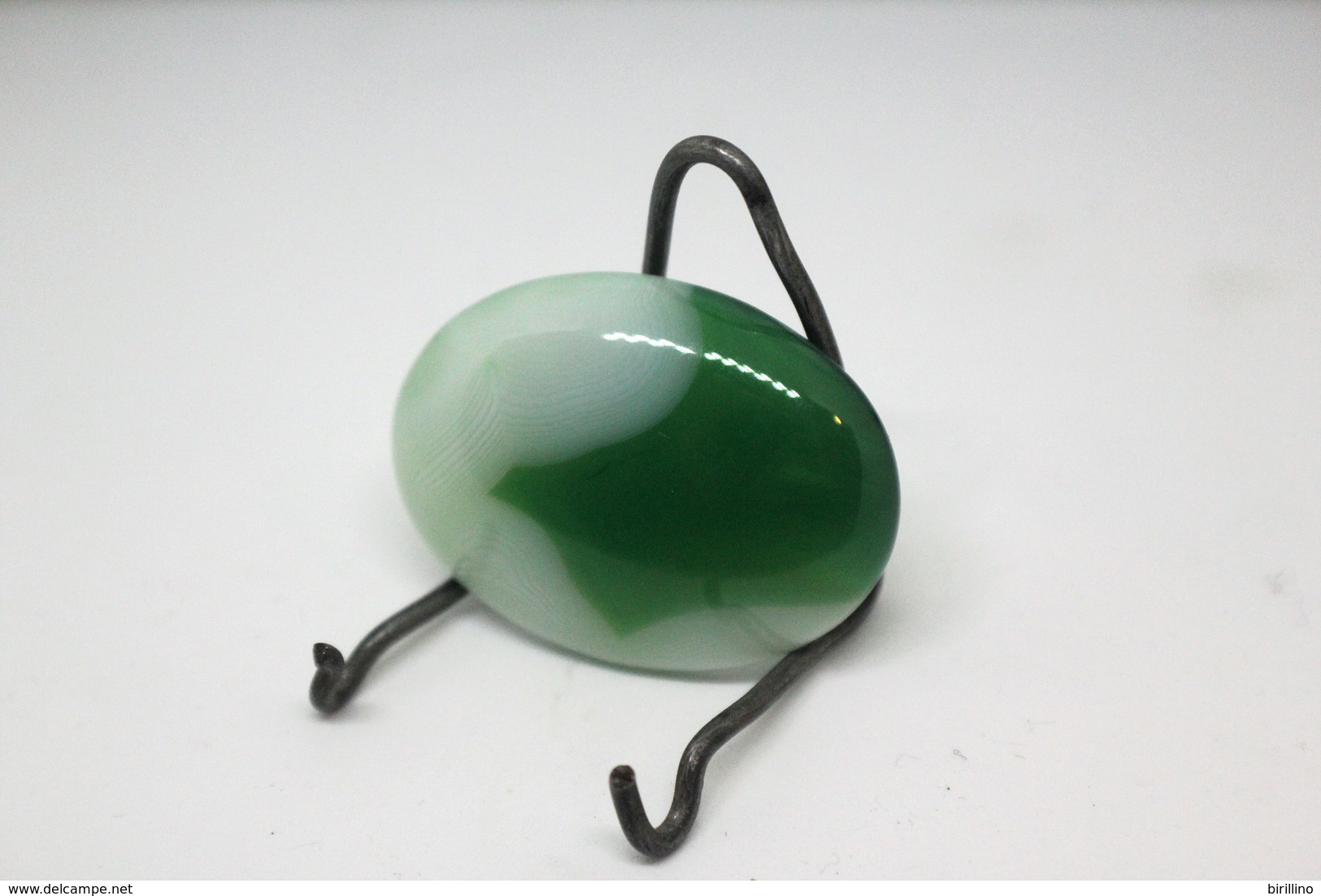 624 - Agata - Cabochon Verde E Bianco - Agate