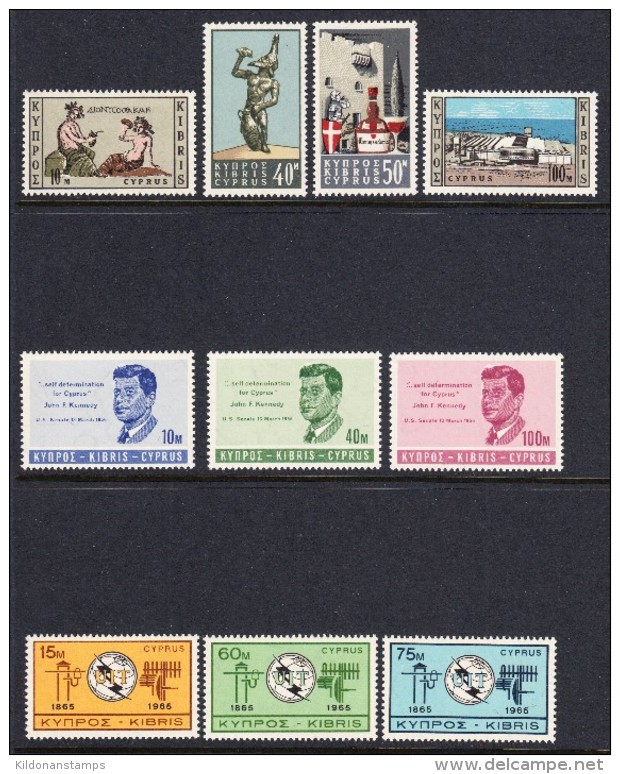 Cyprus 1964-65 Mint No Hinge, Sc# 247-253,257-259, SG 252-258,262-264 - Neufs