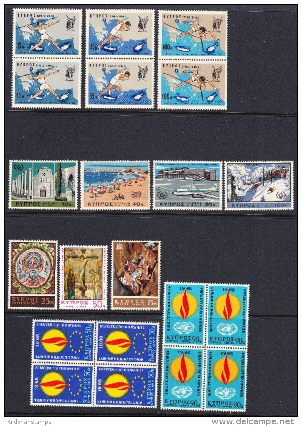 Cyprus 1967-68 Mint No Hinge, Sc# 300-302,304-312, SG 305-307,309-317 - Nuovi