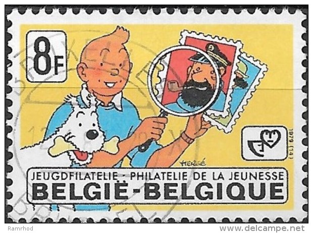 BELGIUM 1979 "Philately For The Young" - 8f Tintin With Dog, Stamps And Magnifier  FU - Usati