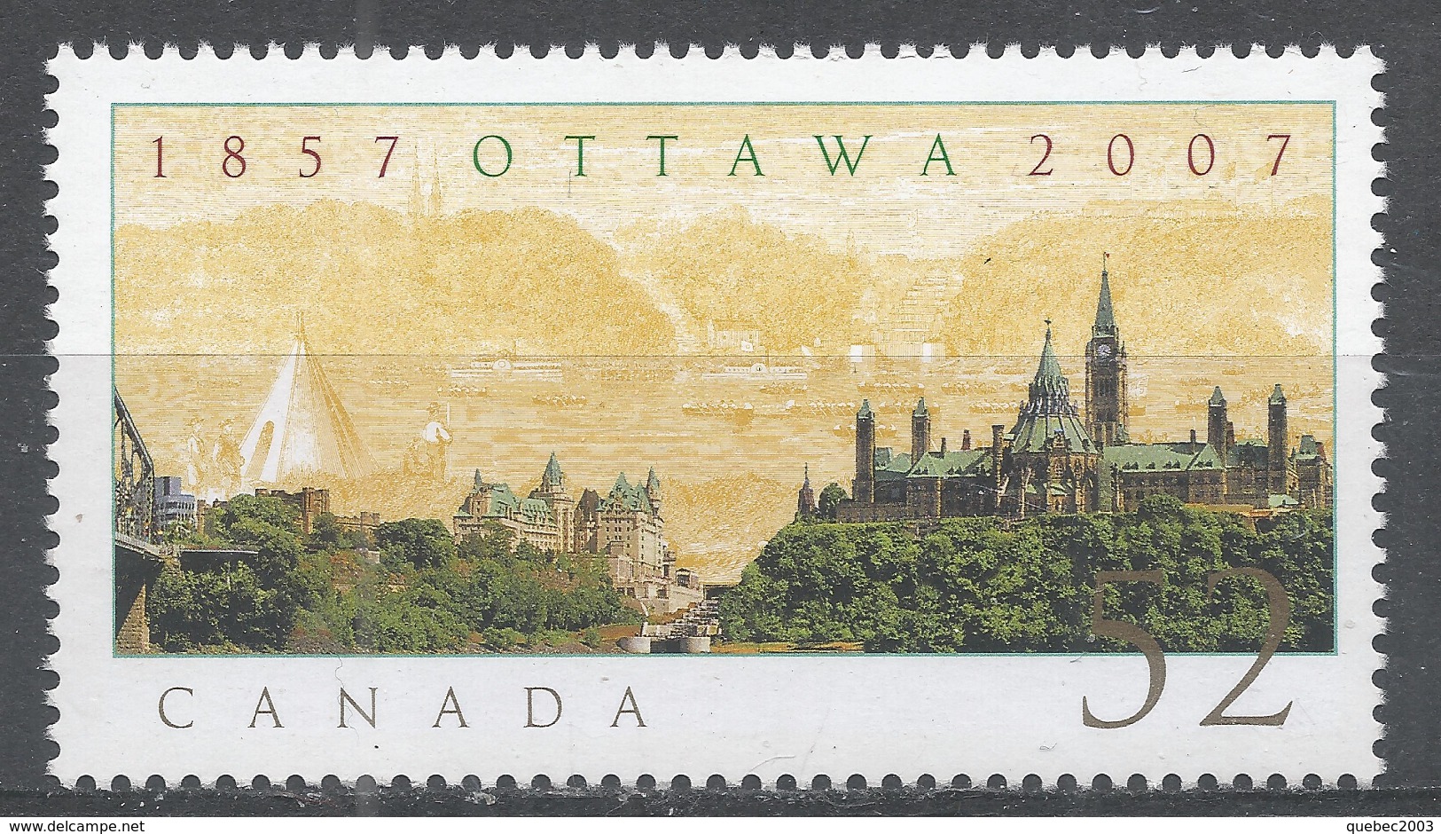 Canada 2007. Scott #2213a (MNH) Selection Of Ottawa As National Capital, 150th Anniv. - Unused Stamps