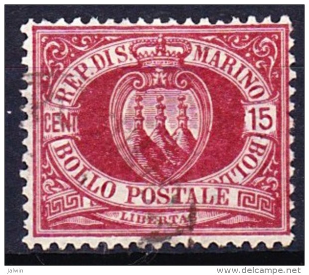 SAINT-MARIN 1892-94 YT N° 13 Et 15 Obl. - Oblitérés