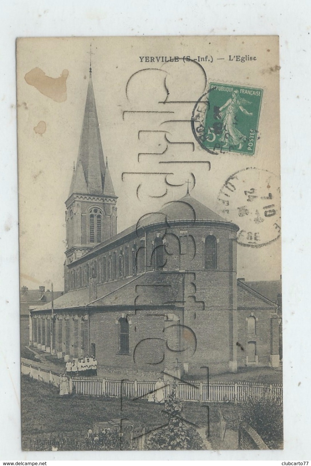 Yerville (76) : L'église  Et Les Enfants De Coeur En 1910 (animé) PF. - Yerville